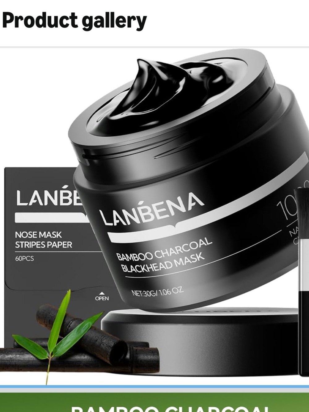 LANBENA Upgraded 2.0 Bamboo Charcoal Blackhead Remover Mask